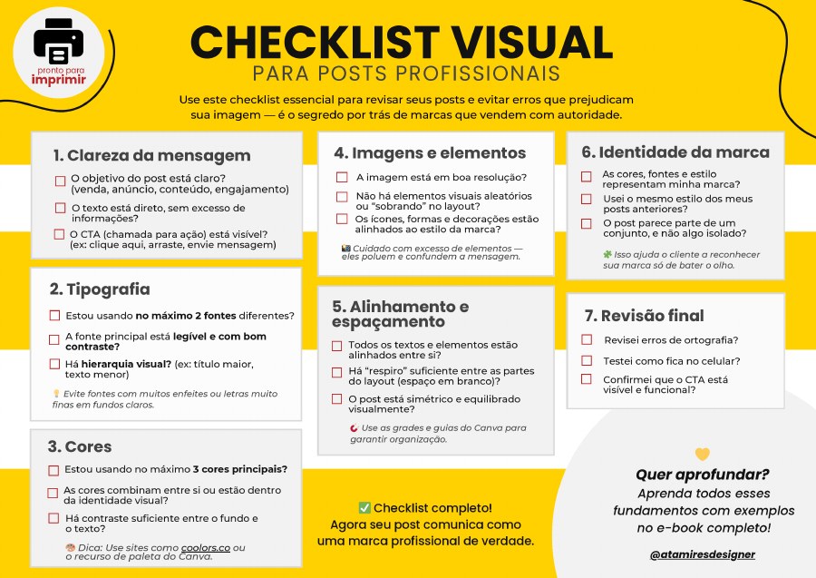 Checklist Visual para Posts Profissionais